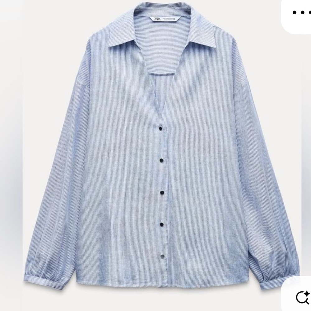 Zara Striped Linen Shirt size Small